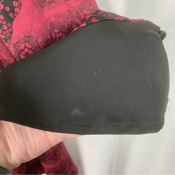 ModCloth Red&Black Retro Goddess Romance Long Sleeve Dress Sz.8 - Picture 14 of 16